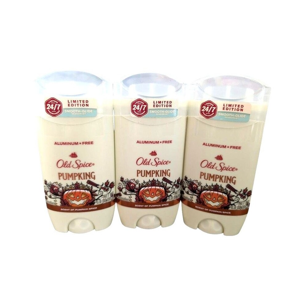 3X Old Spice PumpKing Pumpkin Spice Deodorant Limited Edition Set Of 3 Rare 🎃🎃